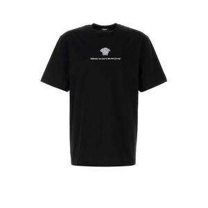 Versace Men Black Cotton T-Shirt
